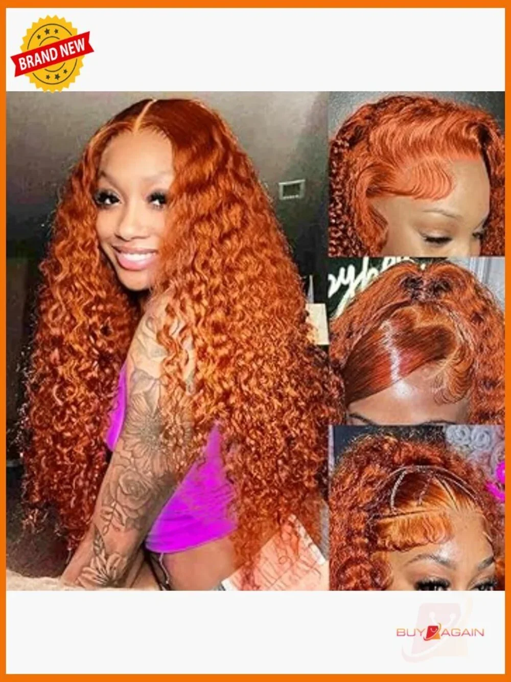 26 Inch Deep Wave Lace Front Wig Human Hair 13x4 HD Lace Glueless Curly Wig